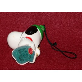 Peanuts Snoopy Ceramic Ornament 1980s Skis Stocking Cap