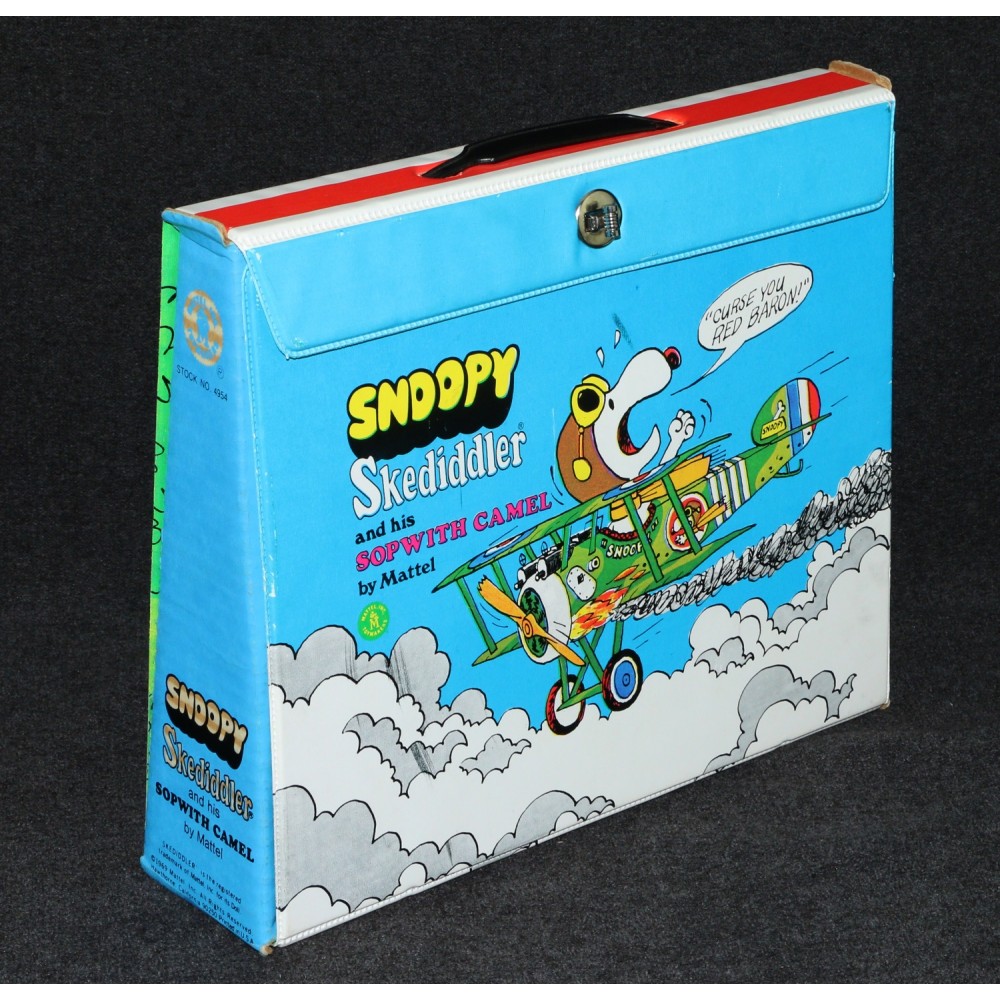 Peanuts Snoopy Mattel Skediddler Airplane Case Playset 1969 Side Panels