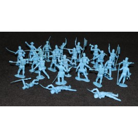 Marx 1960s Battle of the Blue and Grey Civil War Waxy Powder Blue Union Soldiers