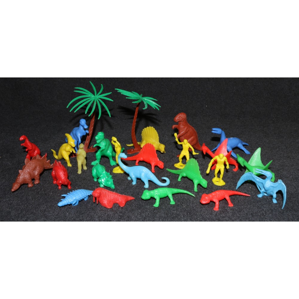 MPC Playset 1970s Dinosaur Prehistoric Scenes Colorful Small Scale