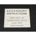 James Bond 1965 Gilbert Man From Uncle Honey West Instructions Insert Leaflet A