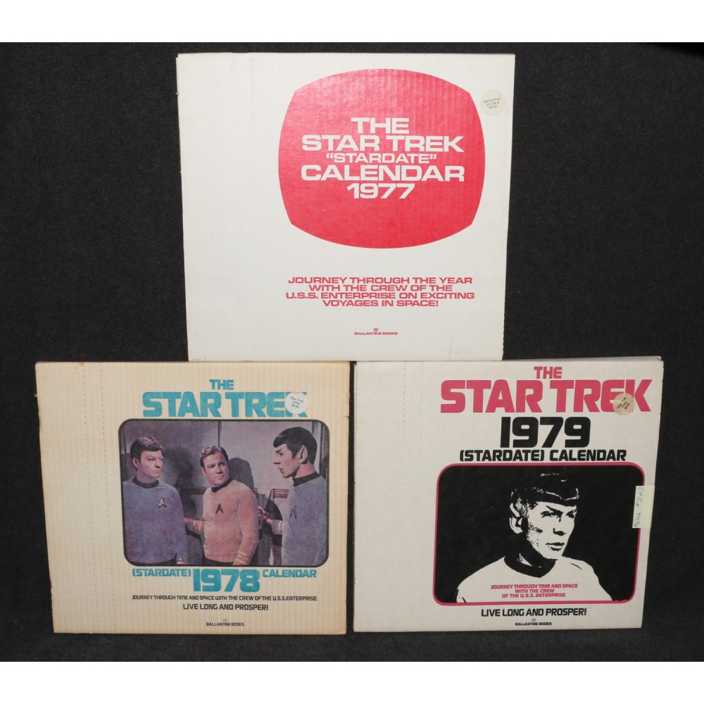 Star Trek Stardate 1977 1978 1979 Calendar x3 Ballantine Books Photos Sealed