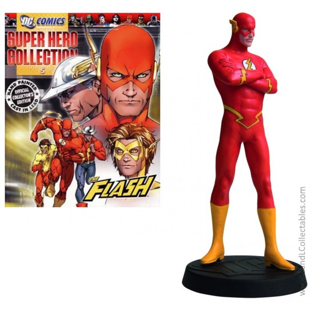 DC Super Heroes Eaglemoss 2009 Diecast Metal Statue #5 The Flash Wally West +Mag