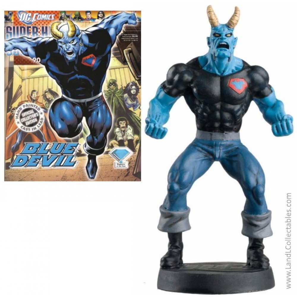 DC Super Heroes Eaglemoss 2011 Diecast Metal Statue #90 Blue Devil +Mag