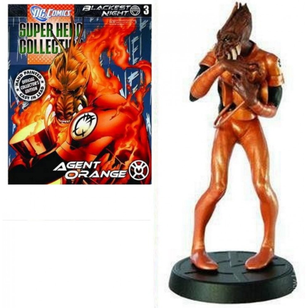 DC Super Heroes Eaglemoss 2011 Diecast Statue #3 Blackest Night Larfleeze +Mag