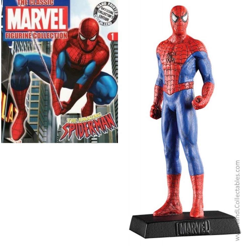 Classic Marvel Figurine Collection Eaglemoss 2005 Statue #1 Spider-Man +Mag