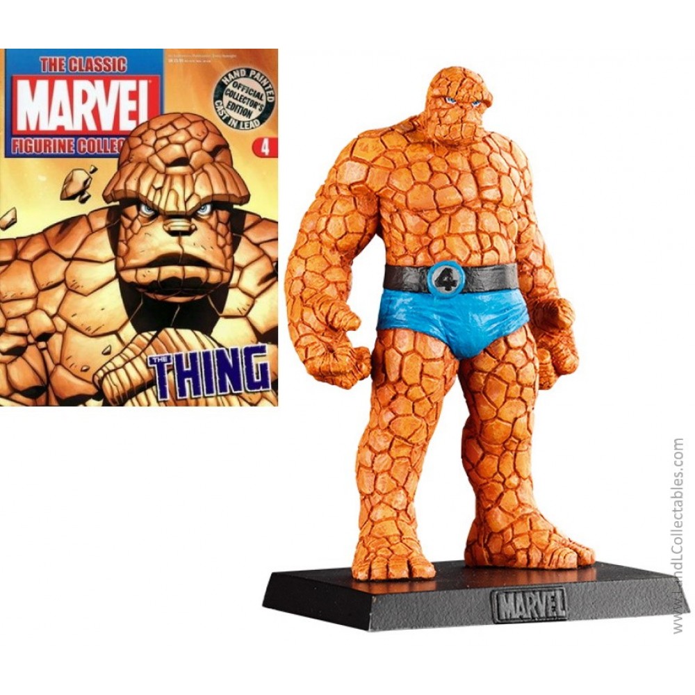 Classic Marvel Figurine Collection Eaglemoss 2005 Statue #4 The Thing +Mag