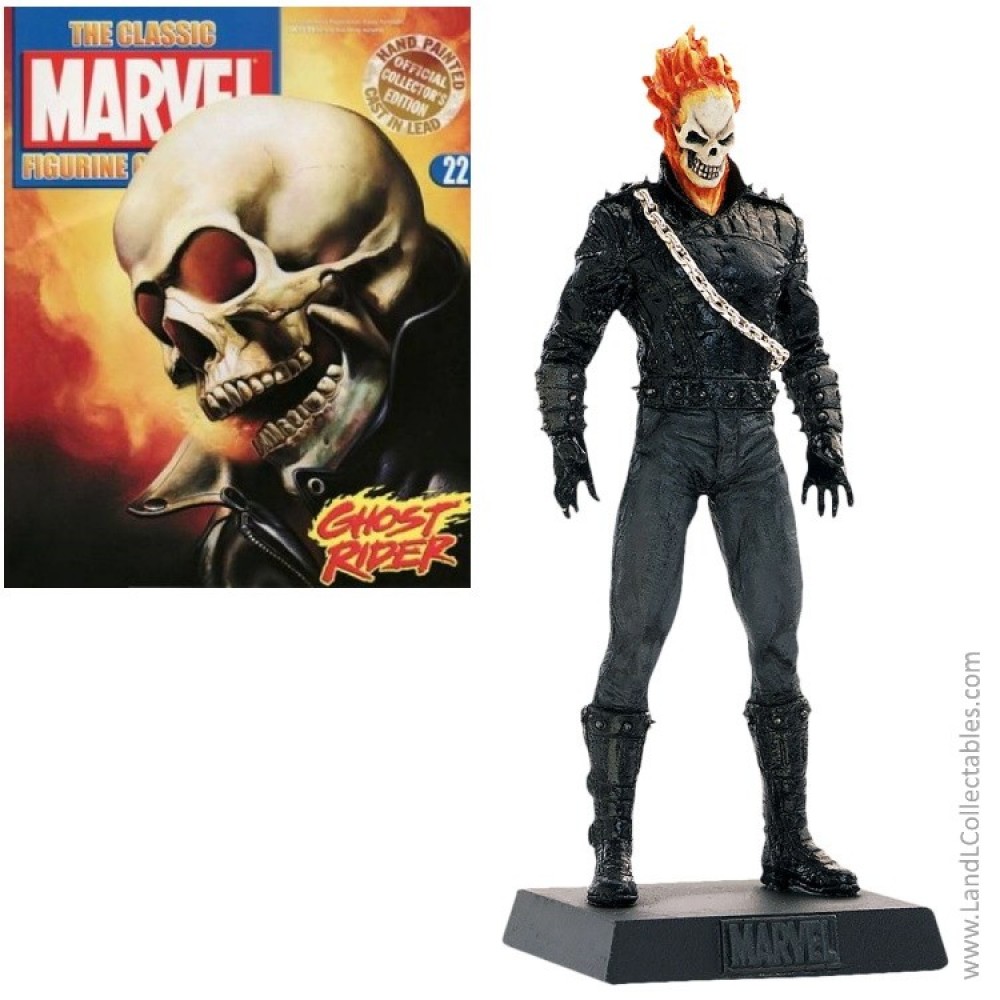 Classic Marvel Figurine Collection Eaglemoss 2007 Statue #22 Ghost Rider +Mag