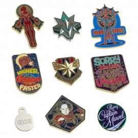 Marvel Cinematic Universe MCU Enamel Pin Set Captain Marvel x9 Badge