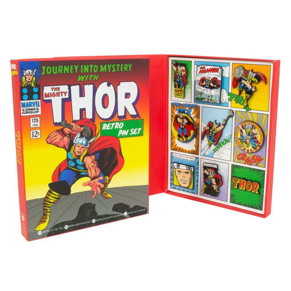 Marvel Super Heroes Enamel Pin Set Journey Into Mystery #125 Thor x9 Badge Kirby