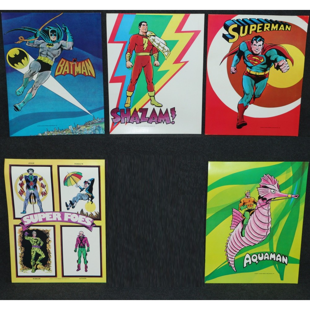 Super Friends 1975 Portfolio Folder Aquaman Superman Batman x5