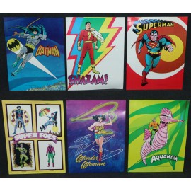 Super Friends 1975 Portfolio Folder Aquaman Superman Batman Wonder Woman x6 A