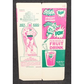 Batman 1966 Penninsula Fruit Drink Unused Carton Milk 1/2 Gallon Size Cut Outs