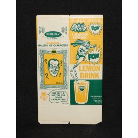 Batman 1966 Lemon Drink Unused Carton Milk 1/2 Gallon Size Cut Outs Riddler