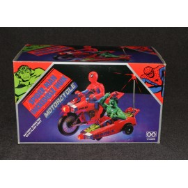 Spider-Man Hulk 1980s Motorcycle Sidecar YH-805S Battery Operated Tam Toys MIB