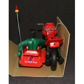 Spider-Man Hulk 1980s Motorcycle Sidecar YH-805S Battery Operated Tam Toys MIB