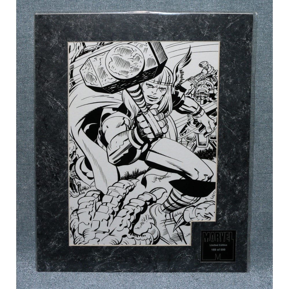 Marvel Super Heroes Jack Kirby Thor Art 2001 Matted Limited Edition 500 COA