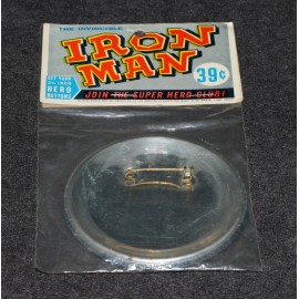 Marvel Super Heroes Iron Man 1966 Club Button Pin Pinback Hero Club Large MIP