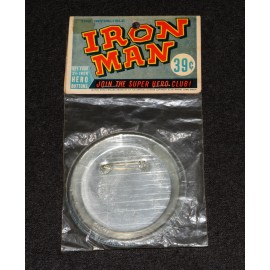 Marvel Super Heroes Iron Man 1966 Club Button Pin Pinback Hero Club Large MIP B