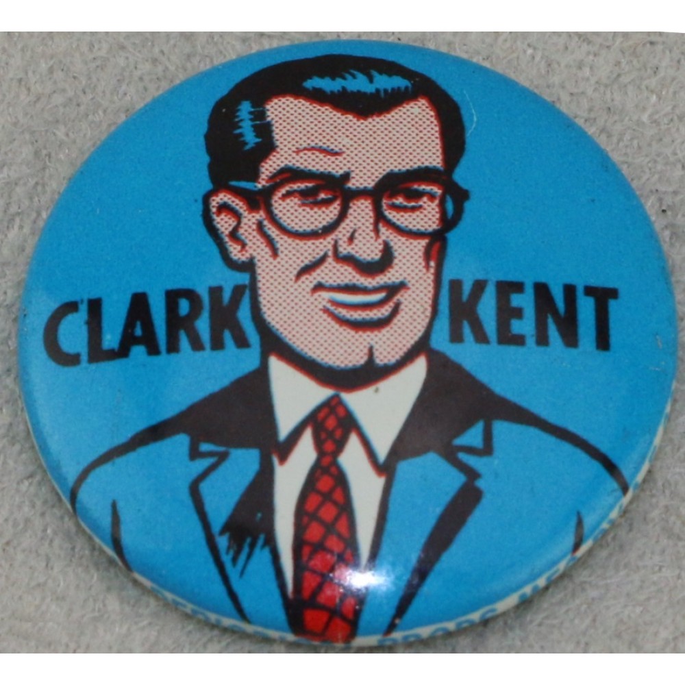 Superman 1966 Button Pin Pinback Vending Maching Clark Kent Wayne Boring A