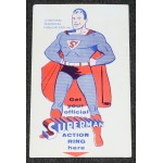 Superman 1960's Flicker Flasher Lenticular Rings Vending Card Label