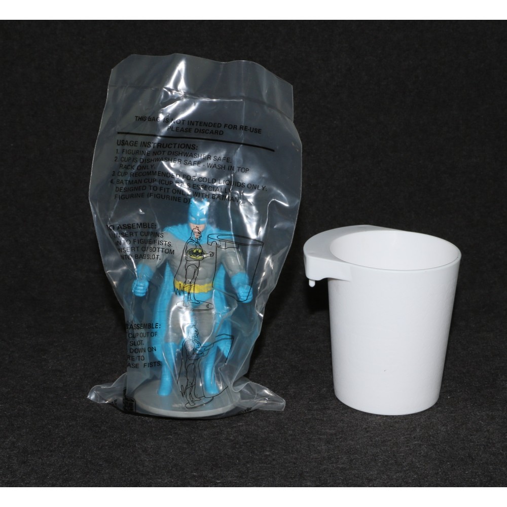 Super Powers 1985 Burger King Promotion Batman Figure Cup Factory New MIP