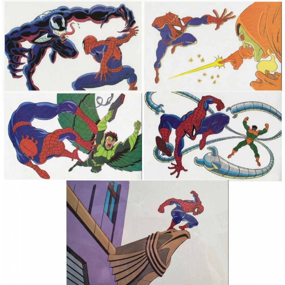 Spider-Man Animated Series 1994 Fox Cartoon Animation Cels Sericel Set C