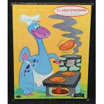 Hanna Barbera 1960 Flintstones Frame Tray Puzzle Dino Barbecuing #4453