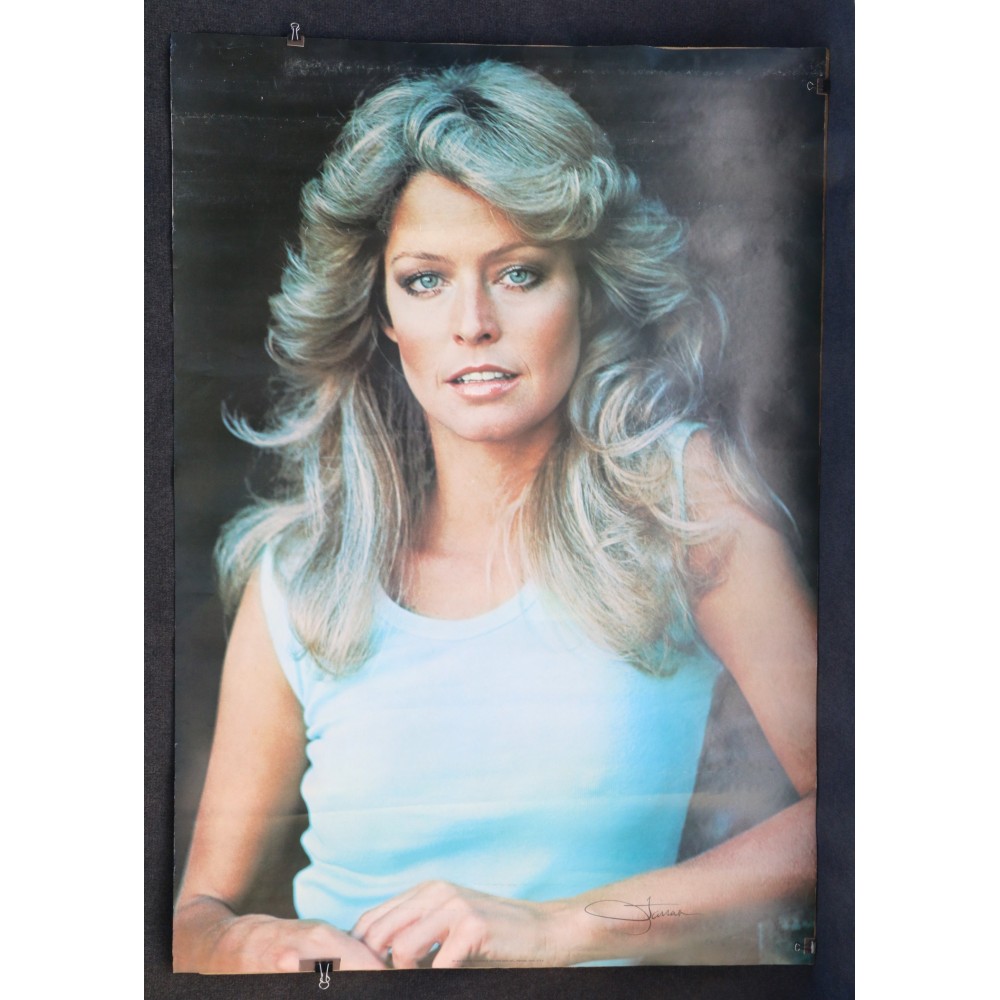 Charlie's Angels Farrah Fawcett Super Poster 28x40 1977 Pro Arts Blue Shirt