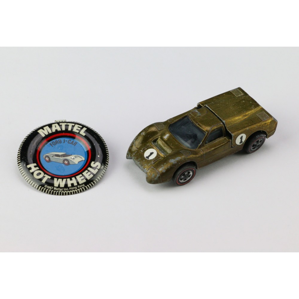 Hot Wheels Redline 1969 1970 Ford-J USA Olive +Button