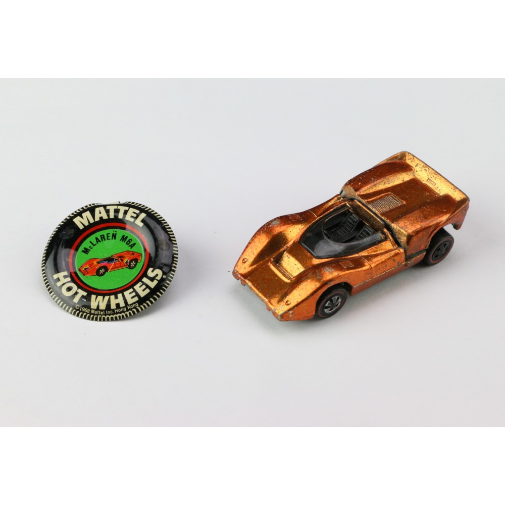 Hot Wheels Redline 1969 McLaren M6A Orange Dark Interior +Button