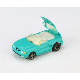 Life-Like HO Slot Car 1996 #9735 Mustang Aqua Hart Top Convertible