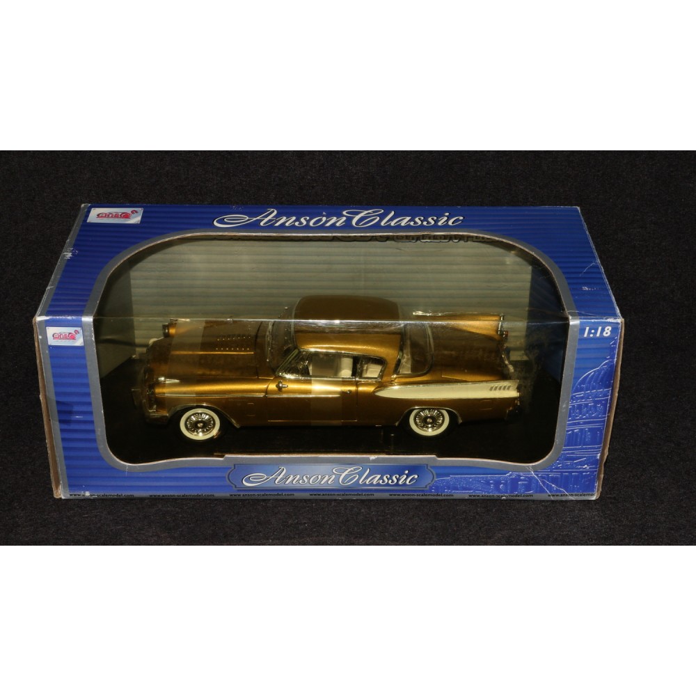 Anson Classic 1957 Studebaker Hudson Hawk Diecast Car 1/18 Gold MIB