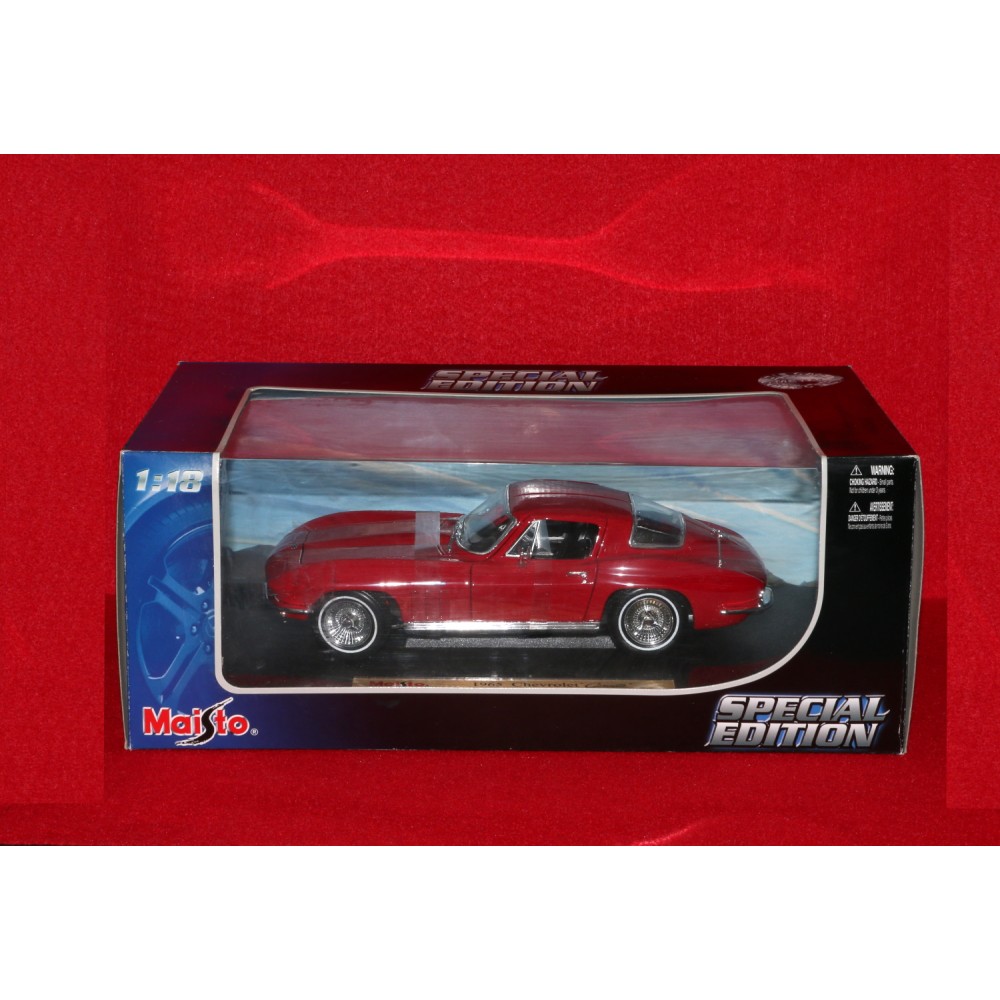 Maisto 1965 Chevrolet Corvette Diecast Car 1/18 Special Edition Red 2004 MIB