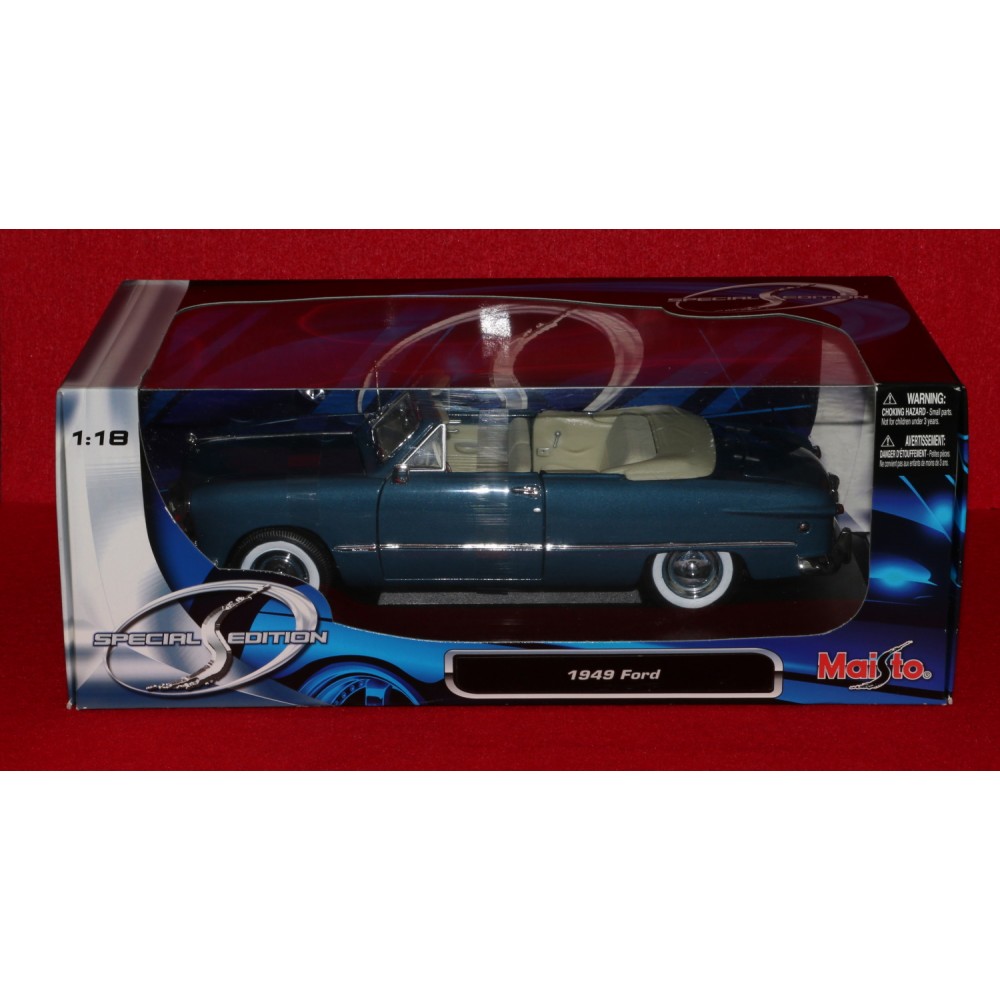 Maisto 1949 Ford Convertible Diecast Car 1/18 Blue Green 2009 MIB