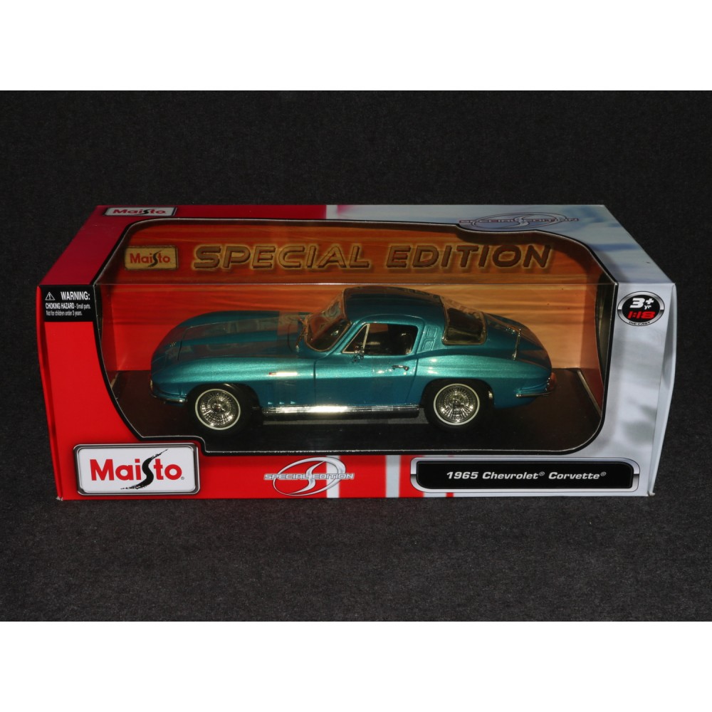 Maisto Diecast Car 1965 Corvette Aqua Marine Green 1/18 2009 MIB Special Edition