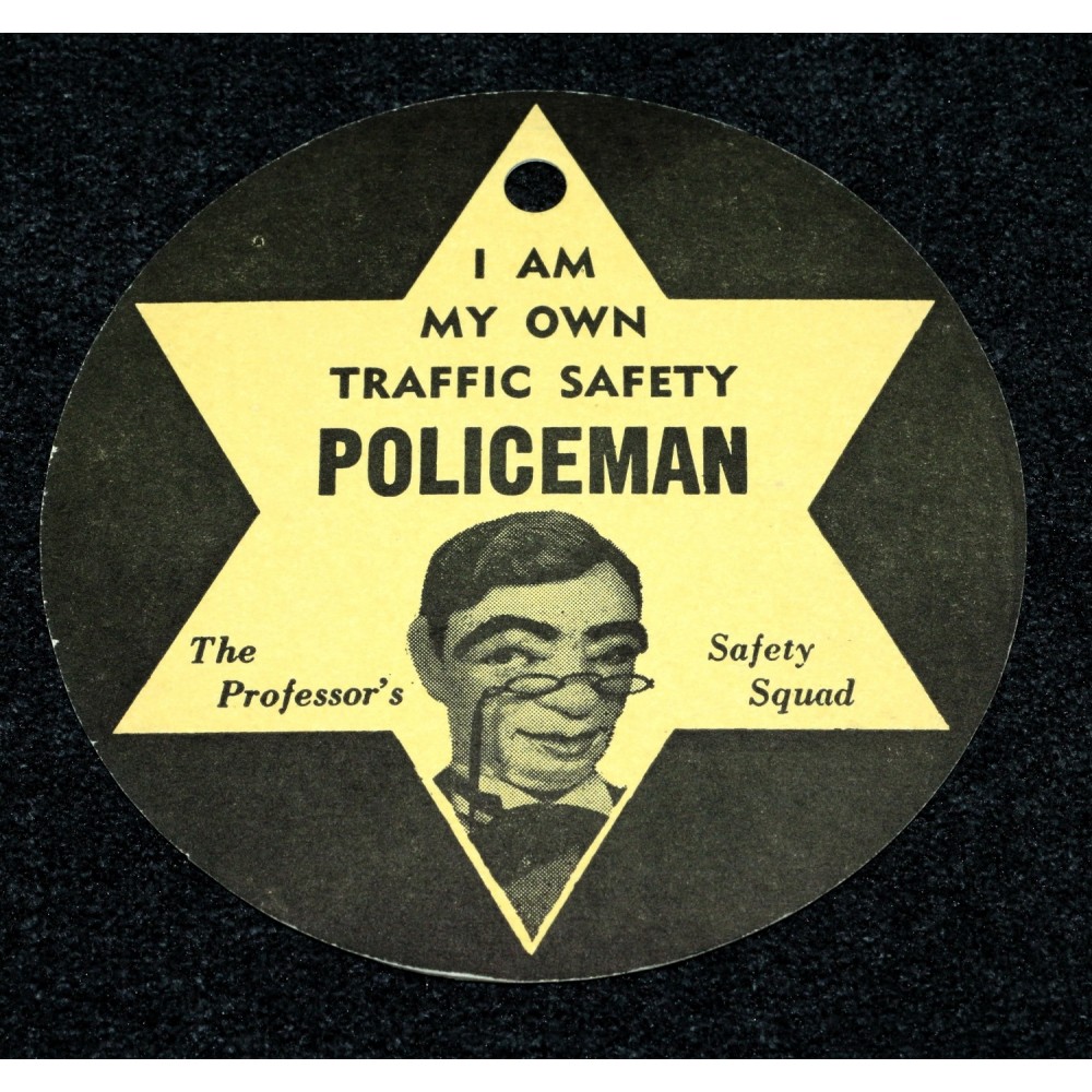 1950s School Traffic Safety Patrol Badge Professor Oakland Tribune Police