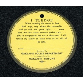 1950s School Traffic Safety Patrol Badge Professor Oakland Tribune Police