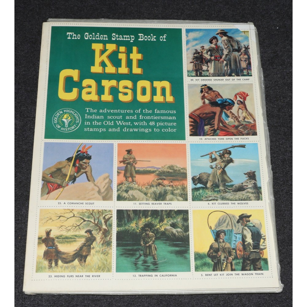 Kit Carson Indian Scout 1956 Golden Stamp Coloring Book Cowboys