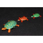 Modern Toys Japan Tin Litho Windup Wind Up Toy Turtle Family Japan